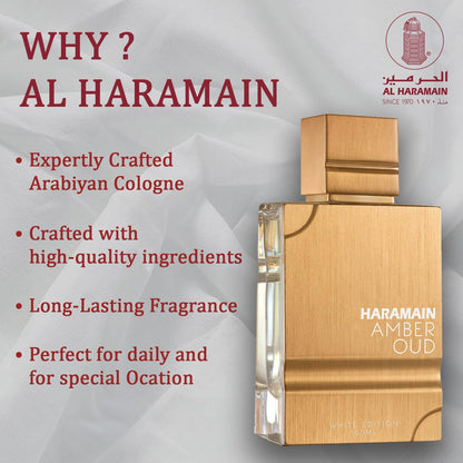 Al Haramain Amber Oud White Edition EDP Spray – Unisex, 3.4 oz | Chypre Floral