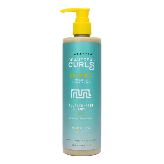 Alaffia Beautiful Curls Curl Enhancing Cream Shampoo for Kinky Curly Hair – Sulfate Free, Shea Butter