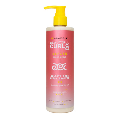 Alaffia Beautiful Curls Curl Defining Cream Shampoo – Sulfate-Free for Coily to Curly Hair