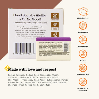 Alaffia Good Soap Coconut 2-Pack – Long-Lasting, Triple-Milled Soap with Fair Trade Shea Butter