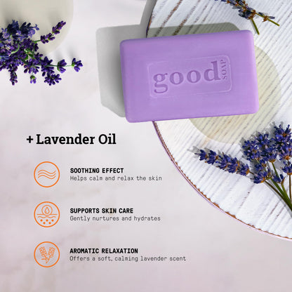 Alaffia Good Soap Lavender 2-Pack (8 Bars) – Triple-Milled with Fair Trade Shea Butter