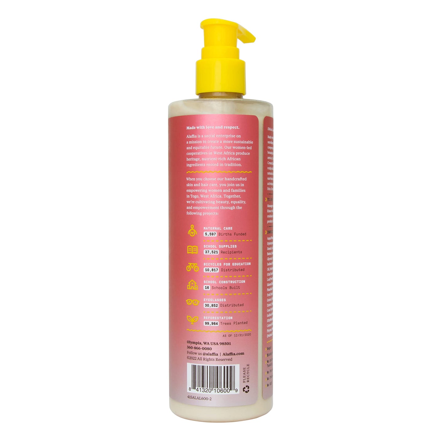 Alaffia Beautiful Curls Curl Defining Cream Shampoo – Sulfate-Free for Coily to Curly Hair