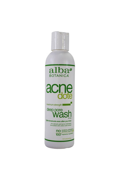 Alba Botanica Acnedote Deep Pore Wash – Natural Foaming Facial Cleanser, 6 oz