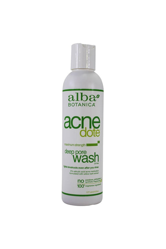 Alba Botanica Acnedote Deep Pore Wash – Natural Foaming Facial Cleanser, 6 oz