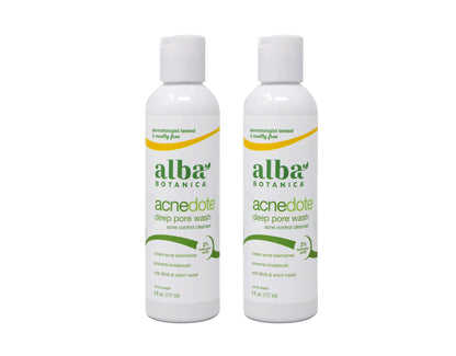 Alba Botanica Acnedote Deep Pore Wash – 6 oz Pack of 2 | 2% Salicylic Acid