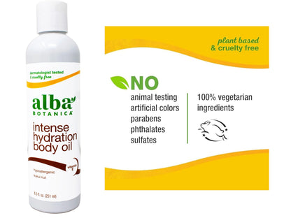 Alba Botanica Hawaiian Kukui Nut Body Oil – 2 Pack (8.5 oz each) – Cruelty-Free