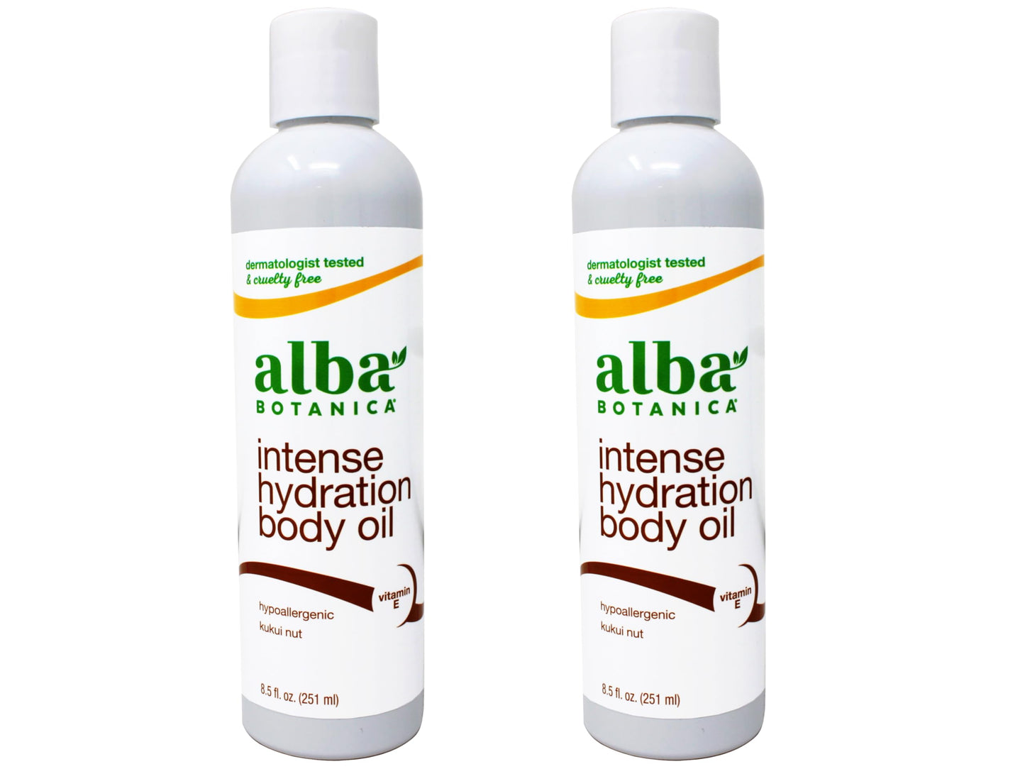 Alba Botanica Hawaiian Kukui Nut Body Oil – 2 Pack (8.5 oz each) – Cruelty-Free