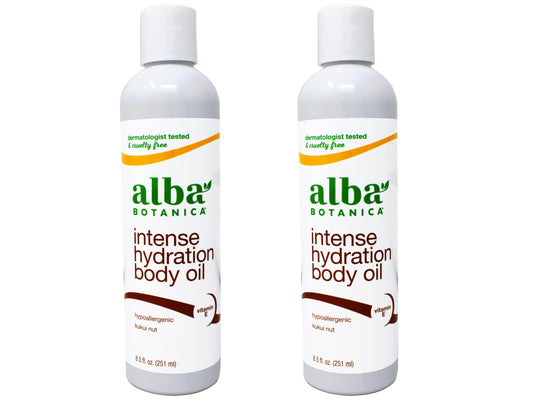 Alba Botanica Hawaiian Kukui Nut Body Oil – 2 Pack (8.5 oz each) – Cruelty-Free