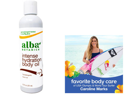 Alba Botanica Hawaiian Kukui Nut Body Oil – 2 Pack (8.5 oz each) – Cruelty-Free