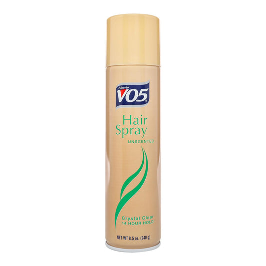 Alberto VO5 Crystal Clear Hairspray Unscented 8.5-oz (Pack of 2) – Strong Hold, Invisible Finish
