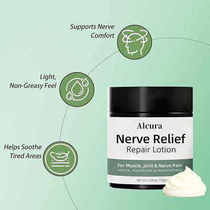 Alcura Nerve Cream with Calendula & Magnesium – Daily Body Nourishment (3.5 oz)
