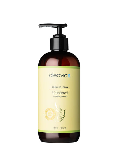Aleavia Unscented Prebiotic Body Lotion – Fragrance-Free, Sulfate-Free All-Natural Moisturizer for Sensitive Skin | 12 oz