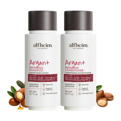 ALFHEIM Argan+ Repairing Shampoo & Conditioner Set – Dry, Damaged & Frizzy Hair