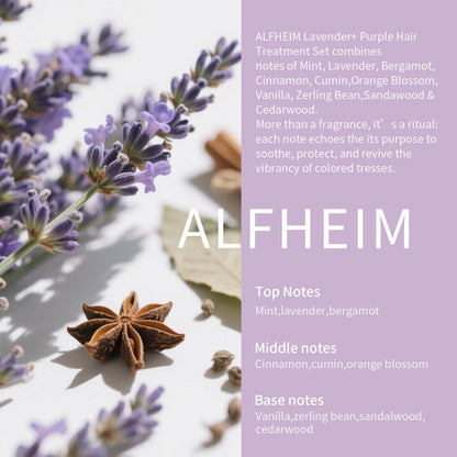 ALFHEIM Lavender+ Purple Hair Care Gift Set | Toning Shampoo & Conditioner for Blonde, Silver & Highlighted Hair