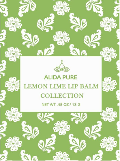 ALIDA PURE Lemon Lime Lip Balm Collection – Vegan, Beeswax-Free, 3-Tube Set