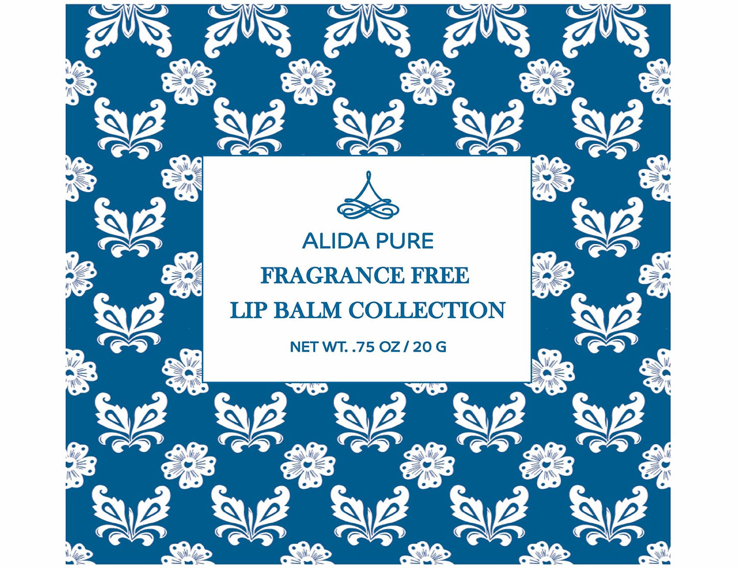 ALIDA PURE Fragrance Free Lip Balm Set – 5 Vegan Tubes, Beeswax Free, Jojoba & Avocado Oils