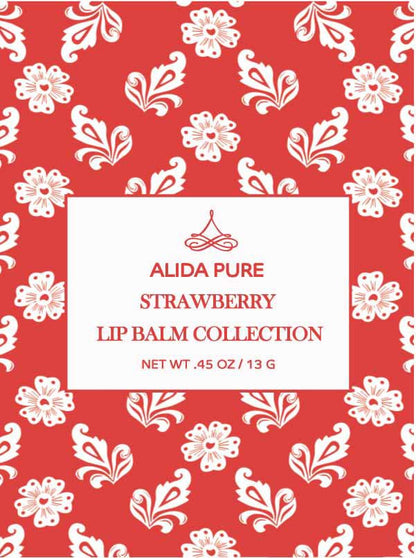 ALIDA PURE Strawberry Lip Balm Collection – Vegan, Beeswax-Free, 3 Tubes
