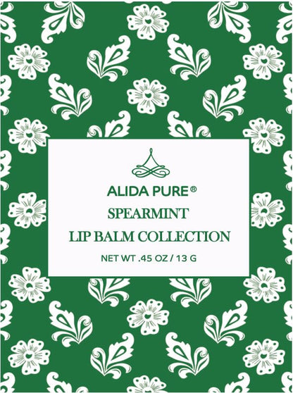 ALIDA PURE Spearmint Lip Balm Collection – Vegan, Beeswax-Free, 3-Tube Set with Organic Jojoba & Avocado Oils