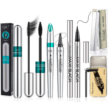 Alisesun Vibely 5x Longer Lashes Kit — 2-in-1 Mascara, Brow Pencil, Eyeliner, Eyebrow Soap Kit, 10 Blades (Waterproof)