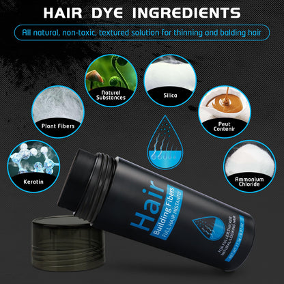 ALIVER Hair Fibers for Thinning Hair – Instant Fuller Look for Women & Men, Black, 27.5 g