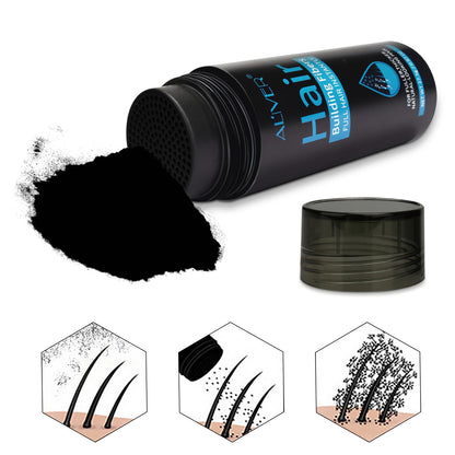 ALIVER Hair Fibers for Thinning Hair – Instant Fuller Look for Women & Men, Black, 27.5 g