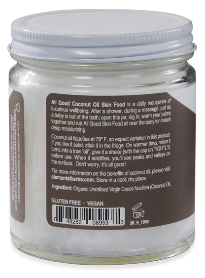 All Good Makes Everything Better Organic Coconut Oil Skin Food – Deep Moisture, Non-GMO, Vegan (2-Pack)