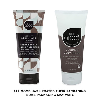 All Good Hand and Body Lotion – Organic Coconut Moisturizer for Dry Skin, 6 fl oz