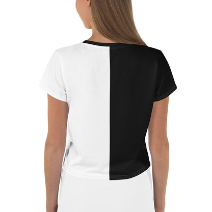 Half Black Half White - Womens Crop Tee