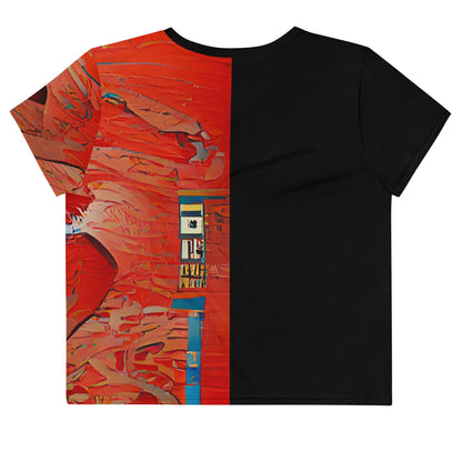 Half Black Half Hónghǎi - Womens Crop Tee