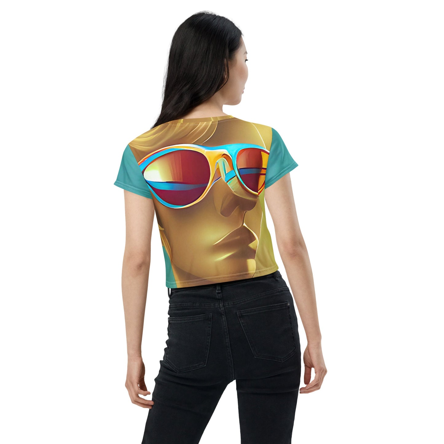Retro Cool Blue - Womens Crop Tee