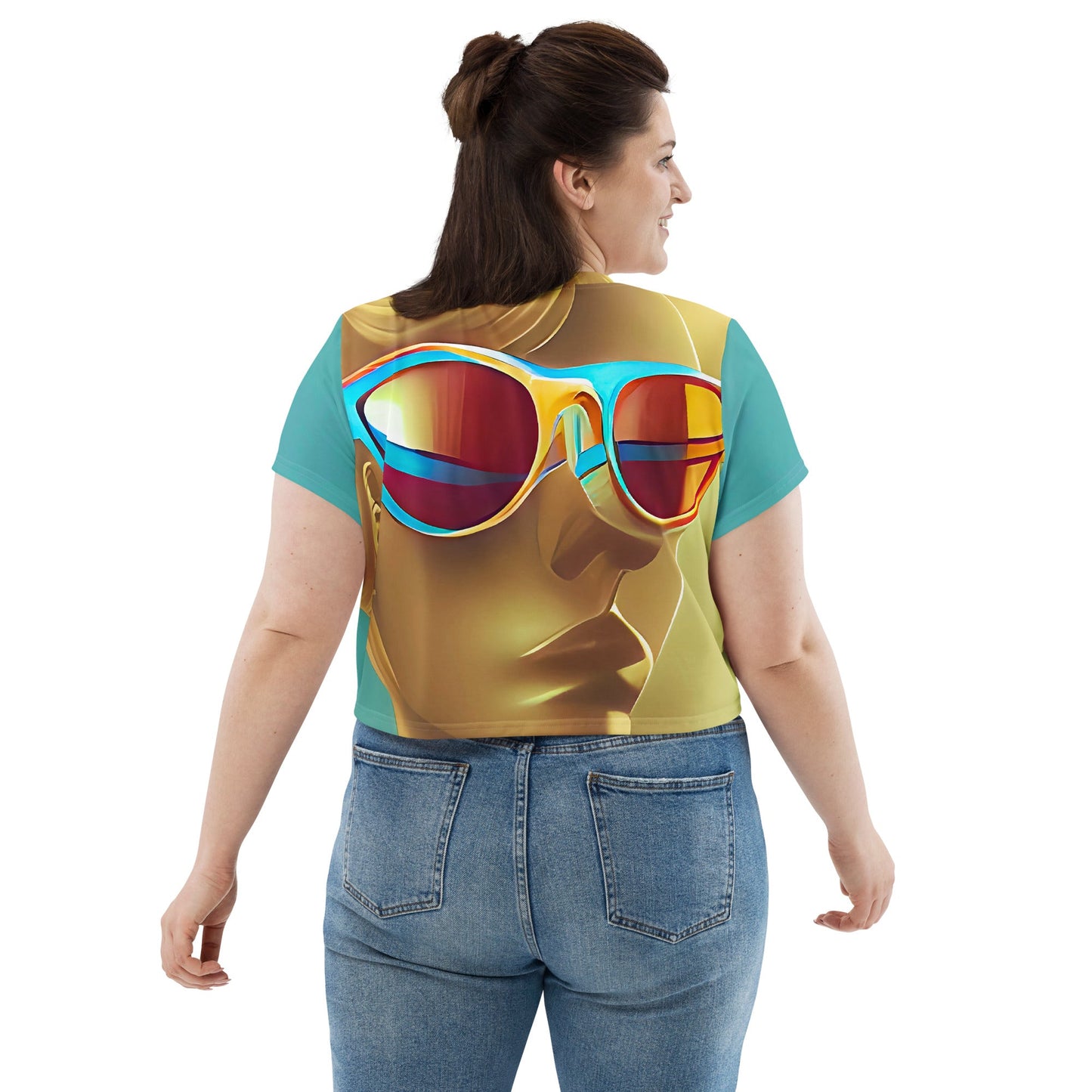 Retro Cool Blue - Womens Crop Tee