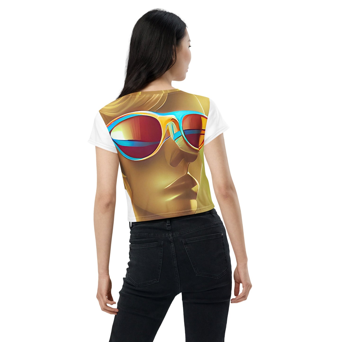 Retro Cool White - Womens Crop Tee