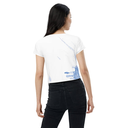 Watercolour Blue Splash - Womens Crop Tee
