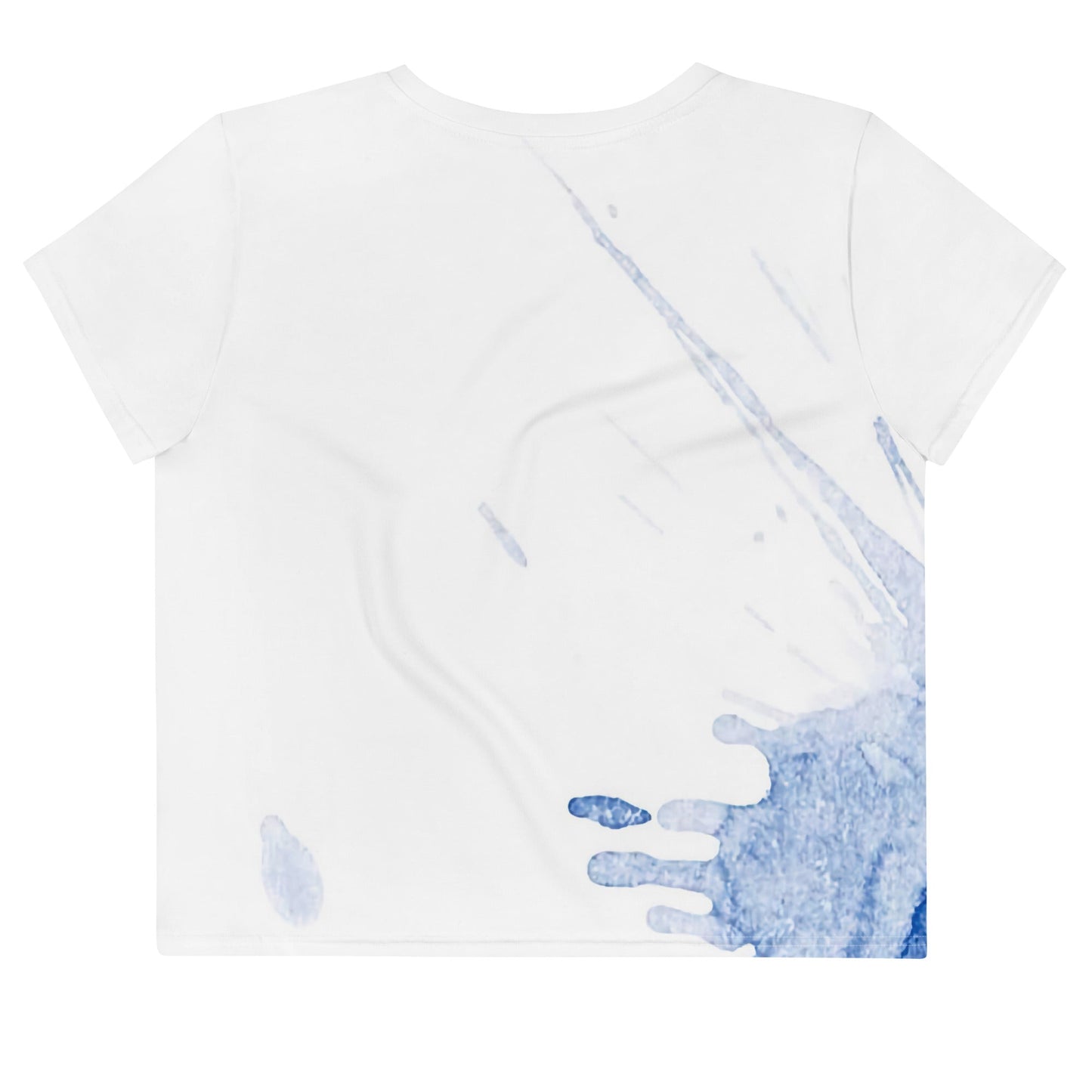 Watercolour Blue Splash - Womens Crop Tee