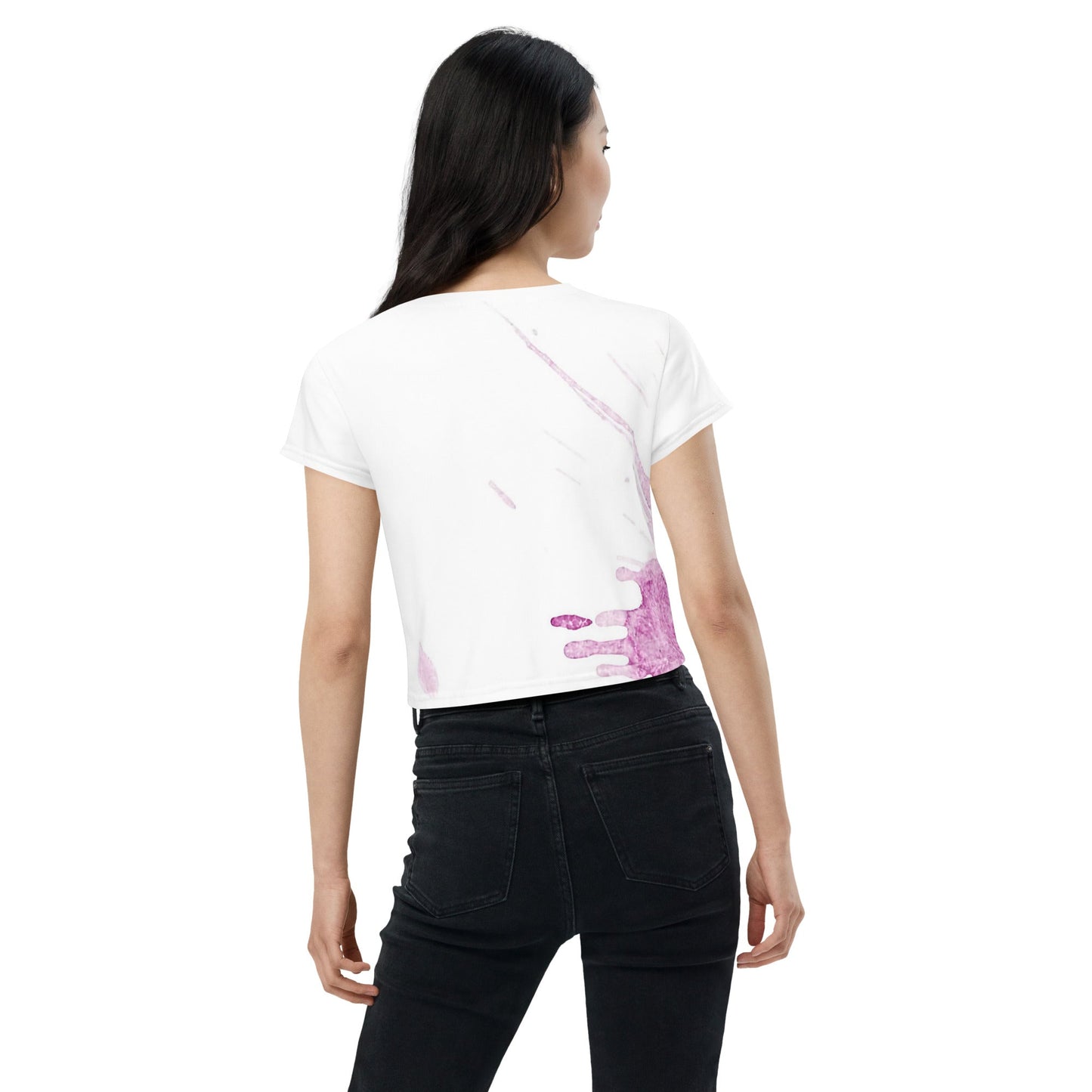 Watercolour Pink Splash - Womens Crop Tee