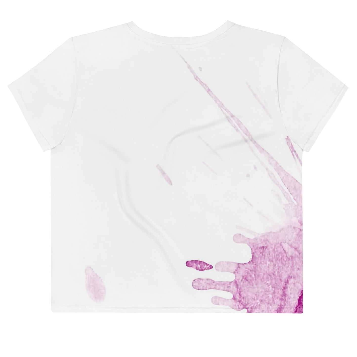 Watercolour Pink Splash - Womens Crop Tee