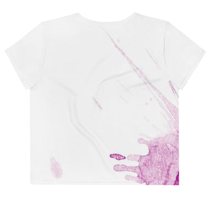 Watercolour Pink Splash - Womens Crop Tee