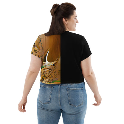 Half Black Half Gāolàng - Womens Crop Tee