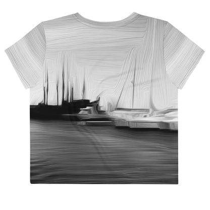 The Sleeping Yachts (at Night) - Womens Crop Tee