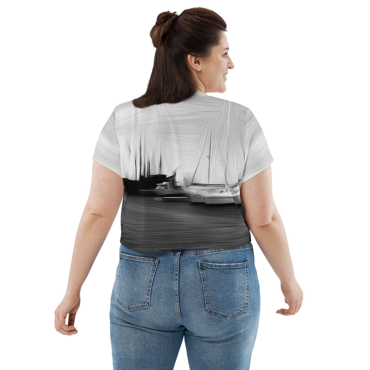 The Sleeping Yachts (at Night) - Womens Crop Tee