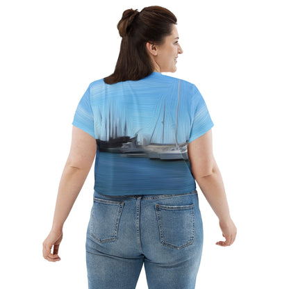 The Sleeping Yachts (at Morning) - Womens Crop Tee