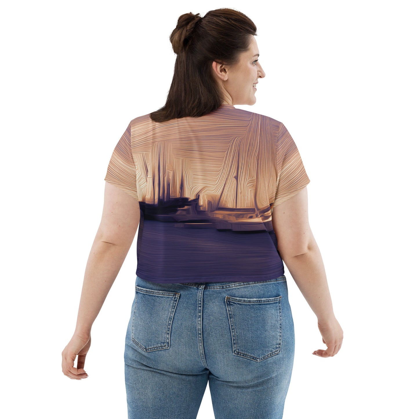 The Sleeping Yachts (at Sunset) - Womens Crop Tee