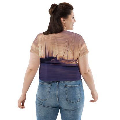 The Sleeping Yachts (at Sunset) - Womens Crop Tee