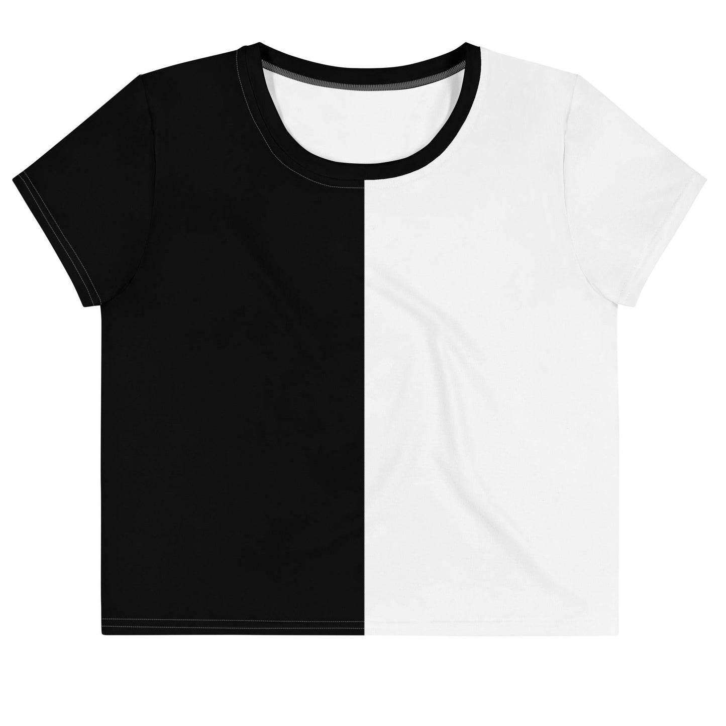 Half Black Half White - Womens Crop Tee