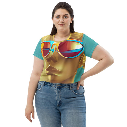 Retro Cool Blue - Womens Crop Tee