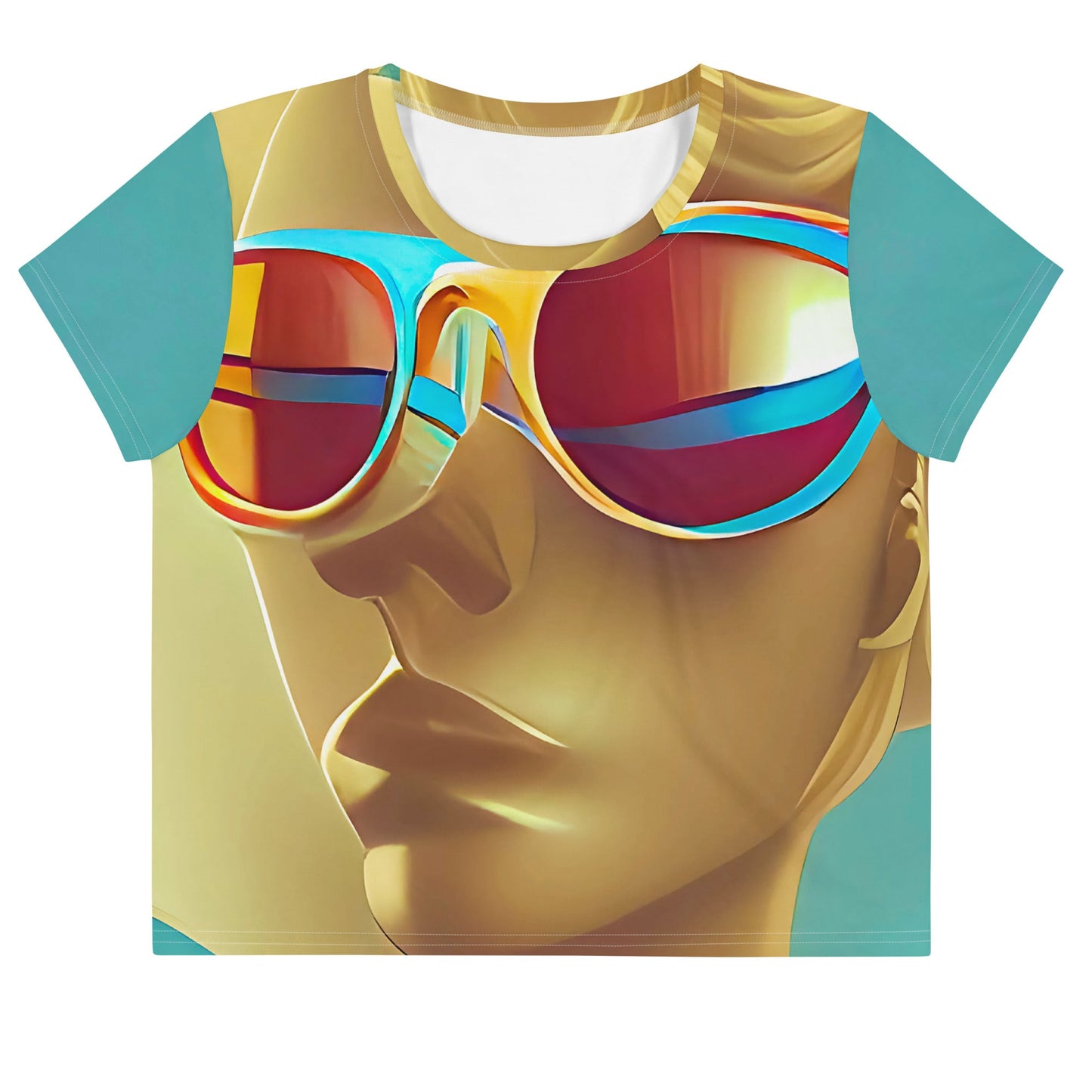 Retro Cool Blue - Womens Crop Tee