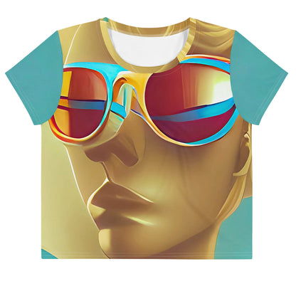 Retro Cool Blue - Womens Crop Tee