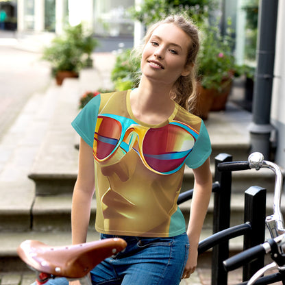 Retro Cool Blue - Womens Crop Tee