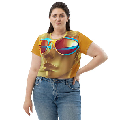 Retro Cool Orange - Womens Crop Tee
