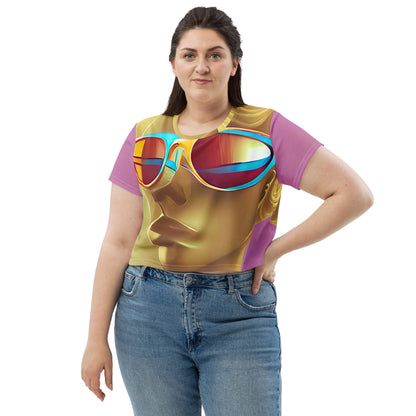 Retro Cool Pink - Womens Crop Tee